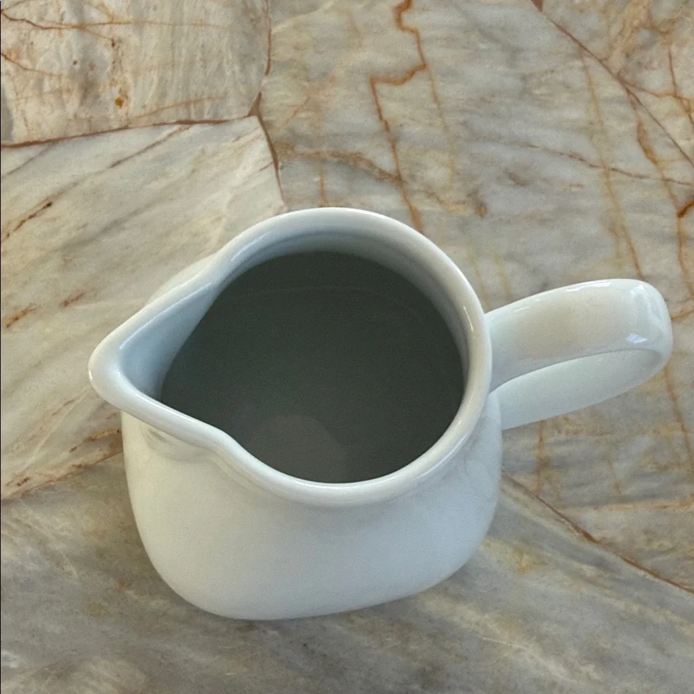 Pier 1 Luminous White‎ Porcelain Creamer Pitcher Dishwasher Safe Mini Milk Jug
